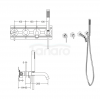 BESCO Bateria wannowa 4-otworowa VEO  złoty BW-V4P-ZL